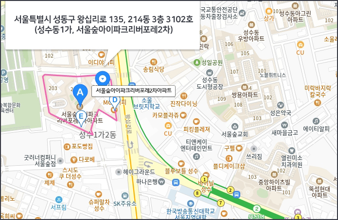 회사 위치를 표시한 지도